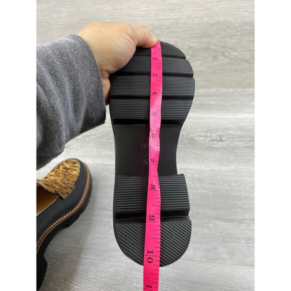 Naturalizer Darry 2 Women's 7M Black Leoperd Print Suede Leather Chunky Loafer - Picture 11 of 12